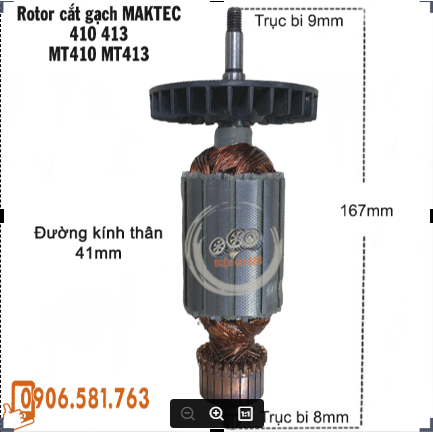 Rotor cắt gạch MAKTEC MT410 MT413, Makita M4100B, M4101B - Tặng chổi than