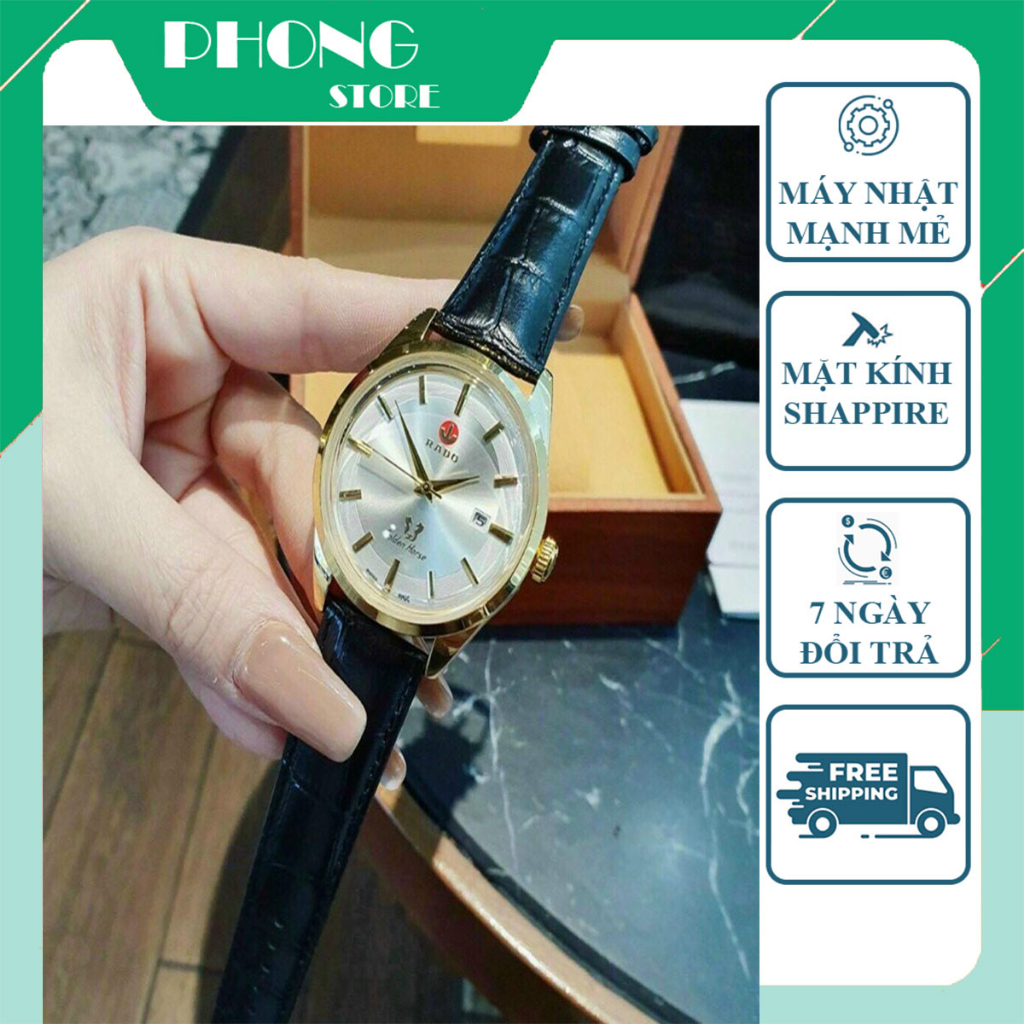 Đồng hồ cơ nam máy nhật, kính shaphire, chống nước, size 40mm dây da cao cấp