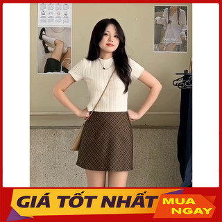Áo Thun Gân Cộc Tay Cổ Tròn Dáng Croptop Hàng Quảng Châu M1199 - Yamy888