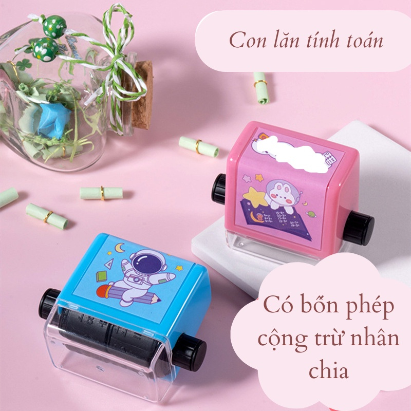 Máy Tạo Phép Tính Cộng Trừ Nhân Chia mini đơn giản ngẫu nhiên cho bé, Con lăn phép toán, đồ chơi toán học