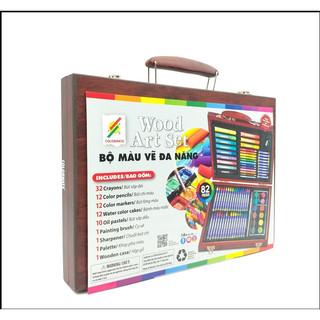 Bộ màu vẽ hộp gỗ ms-82w-colormate, màu vẽ đa năng
