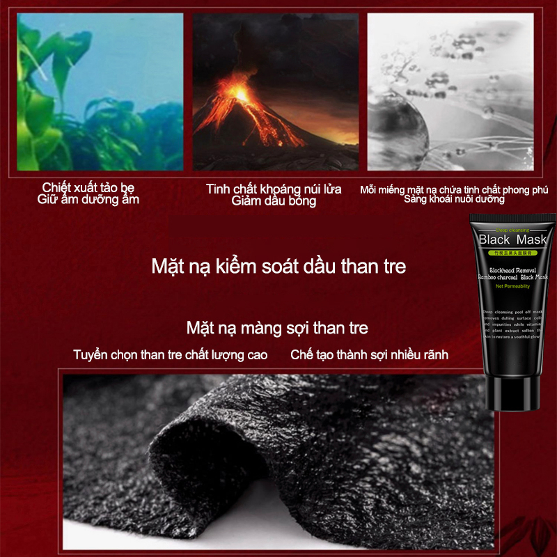 Mặt nạ giảm mụn đầu đen Giảm mụn Thu nhỏ lỗ chân lông Làm sạch sâu da loại bỏ mụn đầu đen làm trắng da mặt