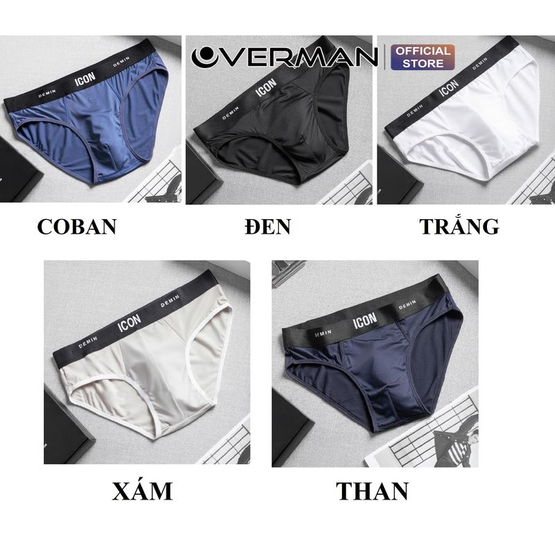 Quần lót nam tam giác thun lạnh Icon, quần sịp nam co giãn 4 chiều thoáng mát SIC01  - OVERMAN