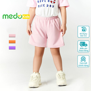 Quần đùi kẻ sọc bé gái Medokids MD09 chất liệu da cá mềm mại, thoáng mát cho bé
