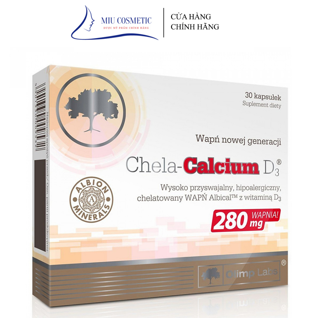 Canxi Chela Calcium D3 (Olimp labs) - Canxi cho bà bầu - bổ sung canxi và vitamin D3