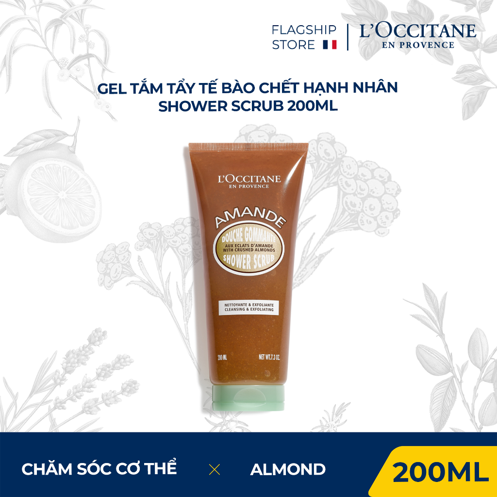 Gel Tắm Hạnh Nhân Tẩy Tế Bào Chết L'Occitane Almond Shower Scrub 200ml