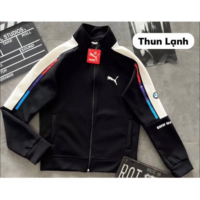 Áo Khoác Thể Thao Nam Nữ Màu Đen Viền Trắng Chất Thun Poly 2 Da Cao Cấp, Vải Mềm Mịn, Thoáng Mát áo khoác thu đông