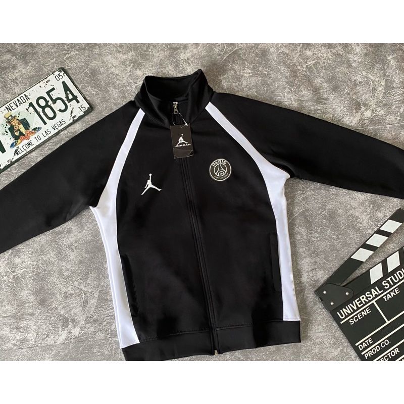 Áo Khoác Thể Thao Nam Nữ Màu Đen Viền Trắng Chất Thun Poly 2 Da Cao Cấp, Vải Mềm Mịn, Thoáng Mát áo khoác thu đông