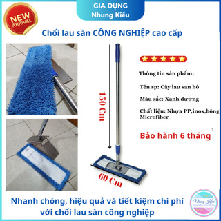 Chổi lau nhà công nghiệp, 60cm, Cây chổi quét nhà 360 đa năng, thông minh, tấm lau rời, Hàng chính hãng