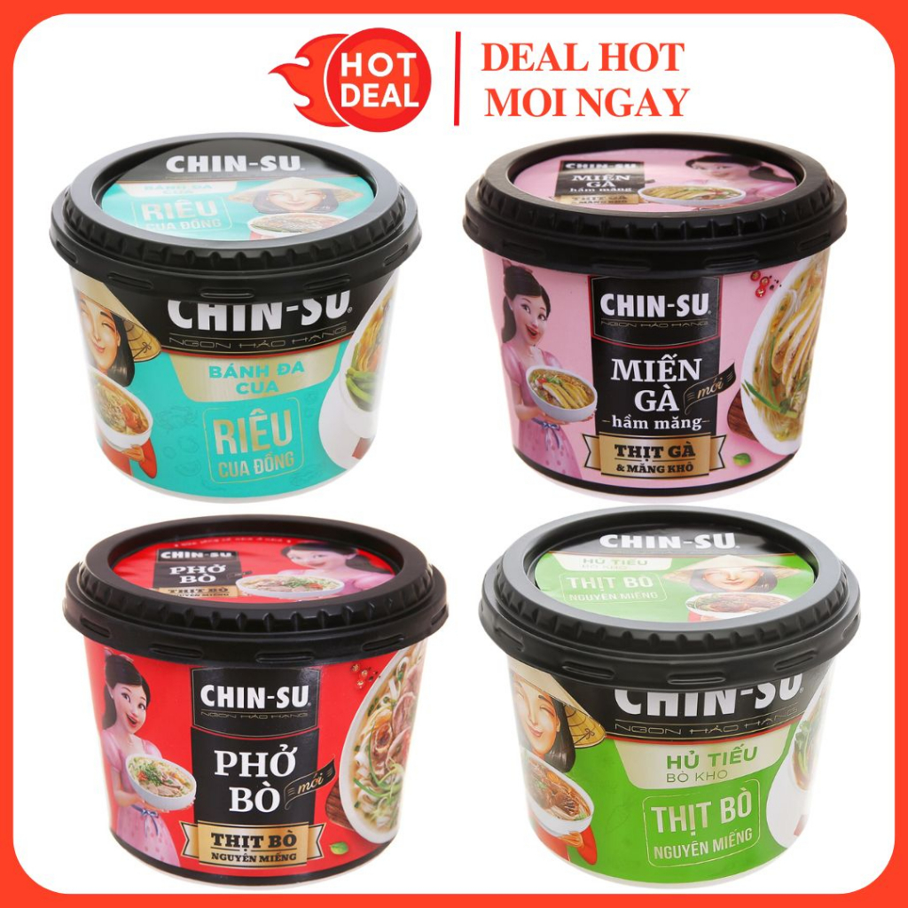 Hủ Tiếu Bò Kho/Miến Gà Hầm Măng/Bánh Đa Riêu Cua/Phở Bò Nguyên Miếng Chinsu Tô 145G
