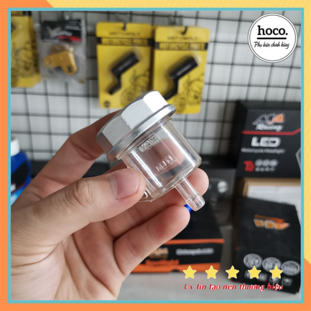 Bình dầu nissin nhựa trắng trong nắp nhôm cnc lắp thắng đĩa xe máy