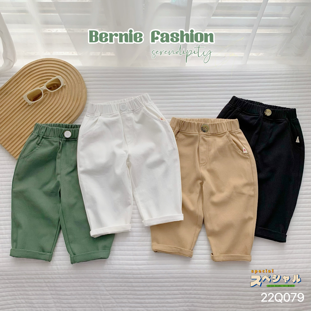 Quần dài kaki đính cúc Bernie (4 màu) cho bé trai