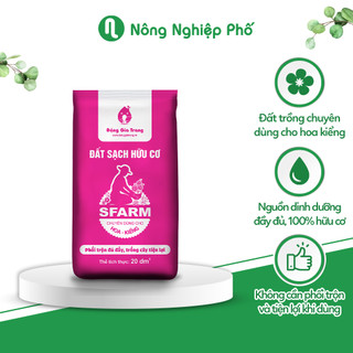 Đất sạch hữu cơ SFARM chuyên trồng hoa kiểng - Bao 20dm3 ~ 10kg