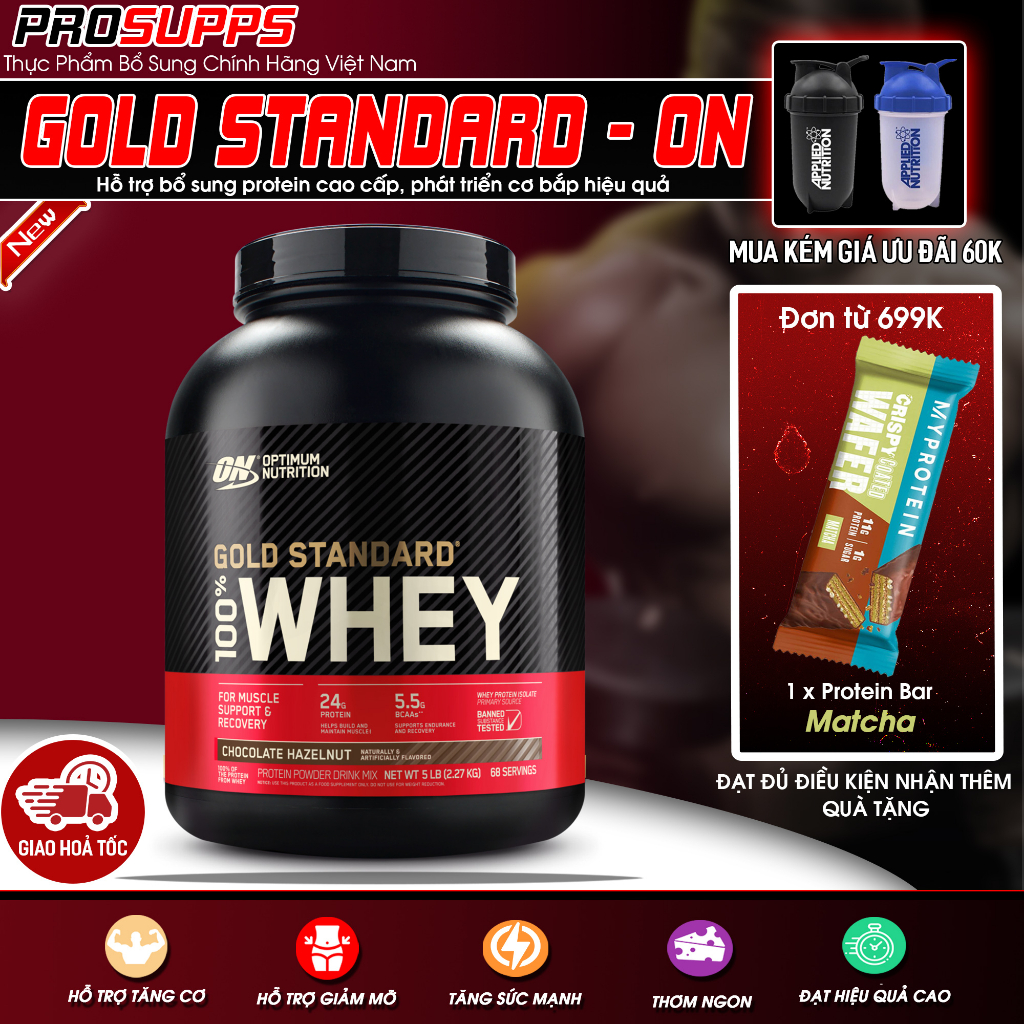 Whey Gold Standard - Optimun NutritionWhey protein hỗ trợ bổ sung protein