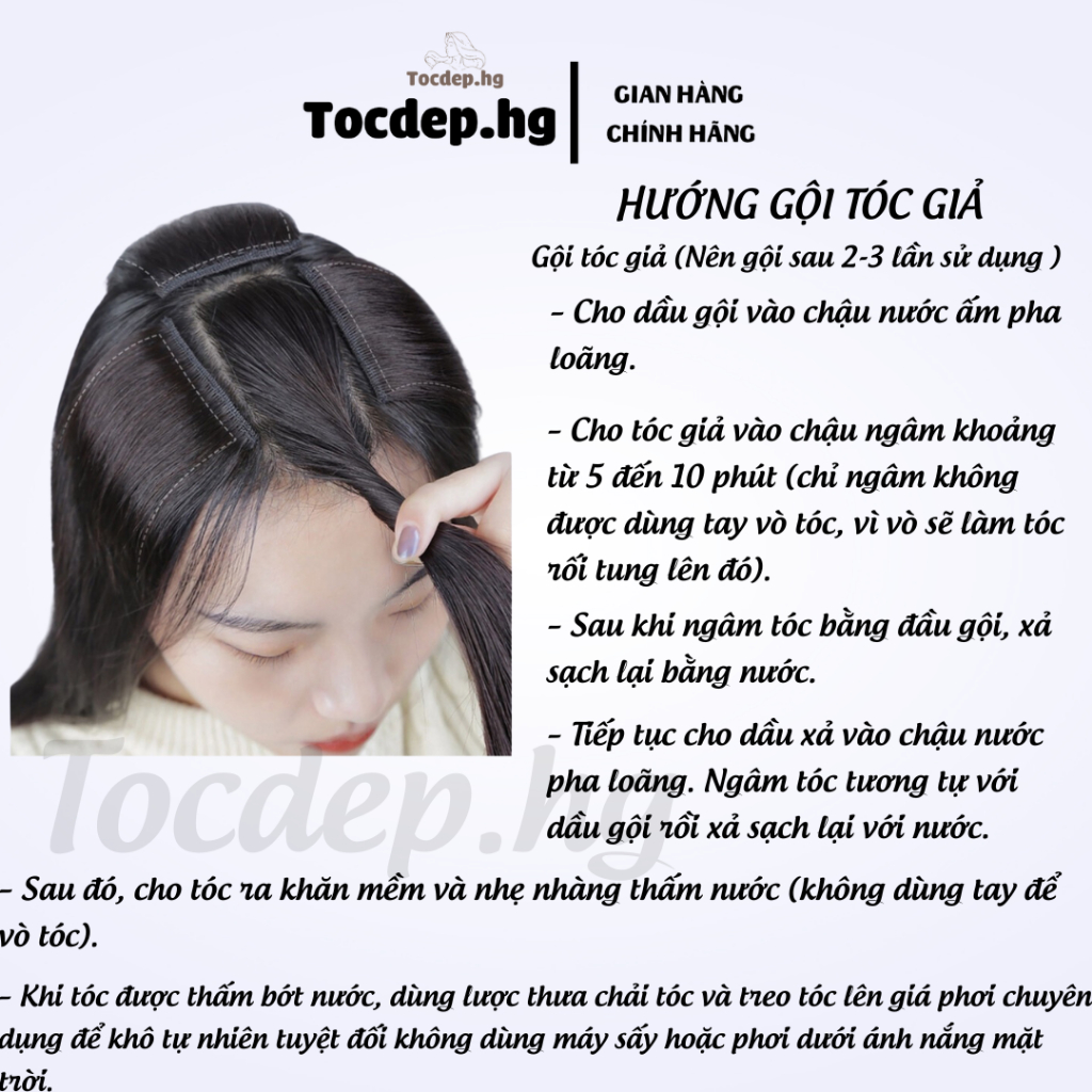 Tóc giả kẹp phồng chân tóc làm dày tóc Tocdep.hg 10cm
