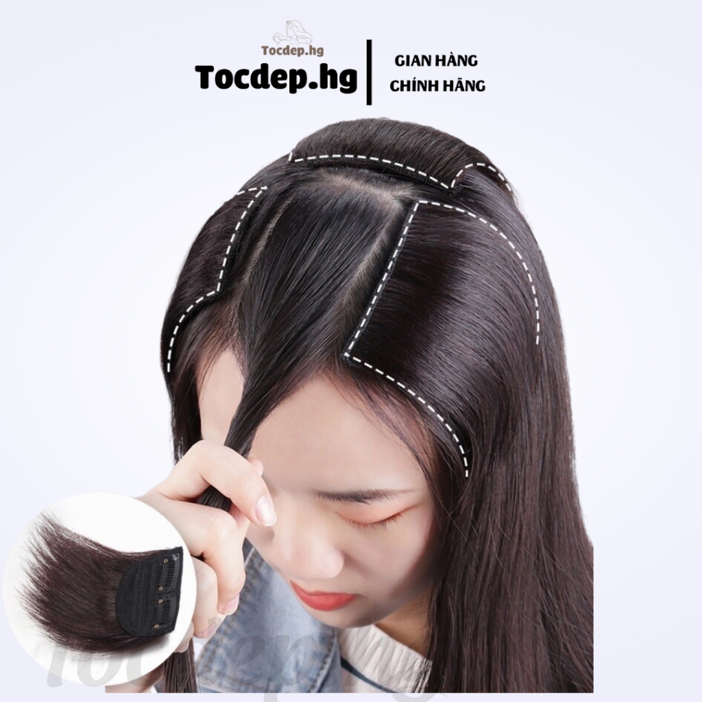 Tóc giả kẹp phồng chân tóc làm dày tóc Tocdep.hg 10cm
