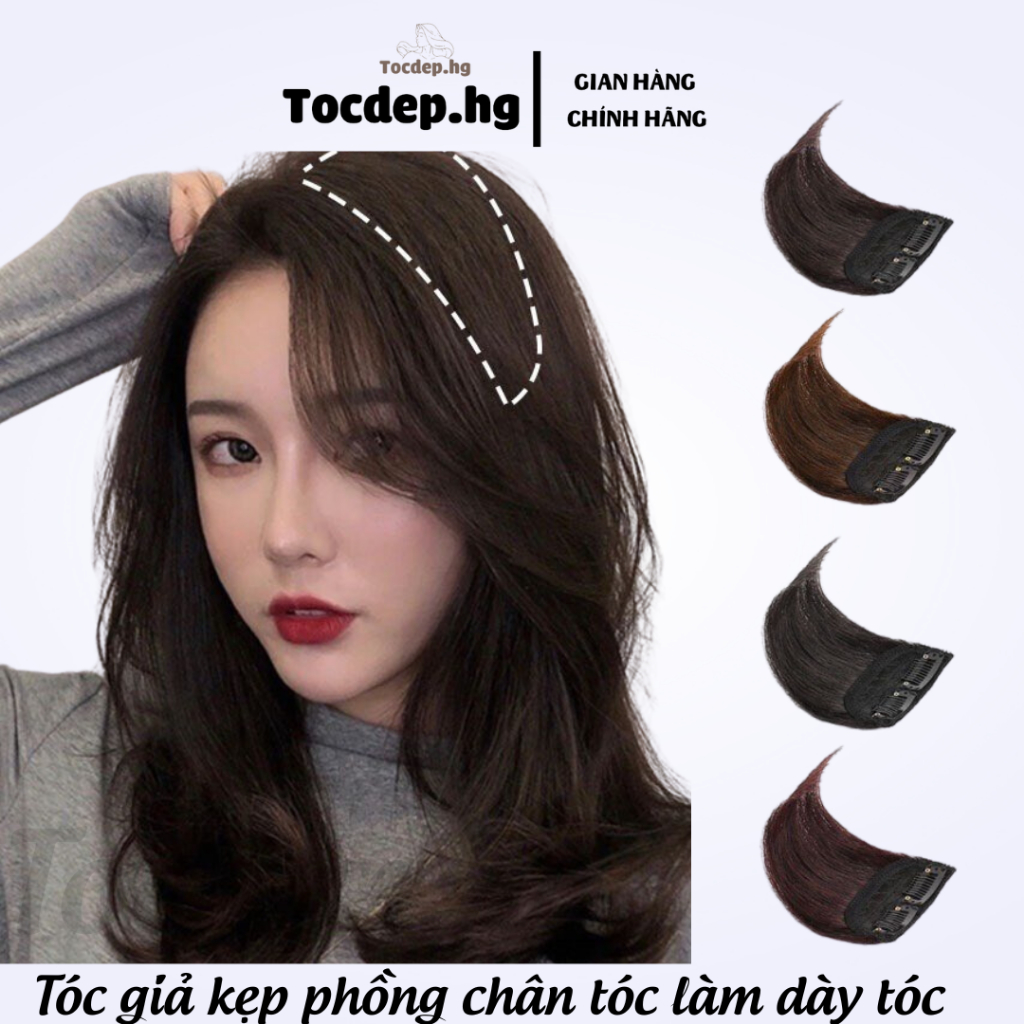Tóc giả kẹp phồng chân tóc làm dày tóc Tocdep.hg 10cm