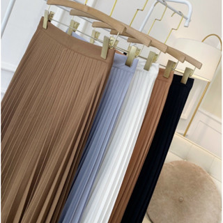 [HỎA TỐC HCM] Chân váy midi dập li xếp ly sắc nét lưng dây kéo form siêu ưng