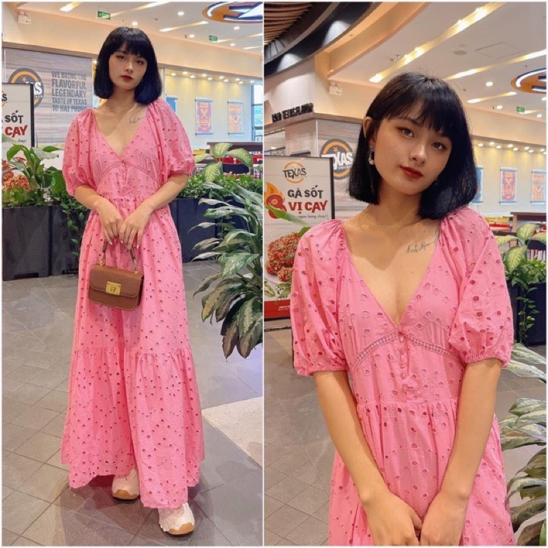 Sẵn Yona’s Đầm tay phồng nhẹ nhàng đi biển thời trang nữ feelback cuối MSP D38P