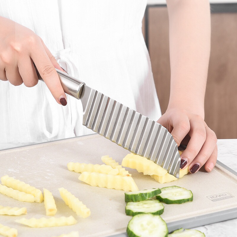 Dao cắt lát rau củ quả lượn sóng, dao cắt khoai tây cà rốt tạo hình