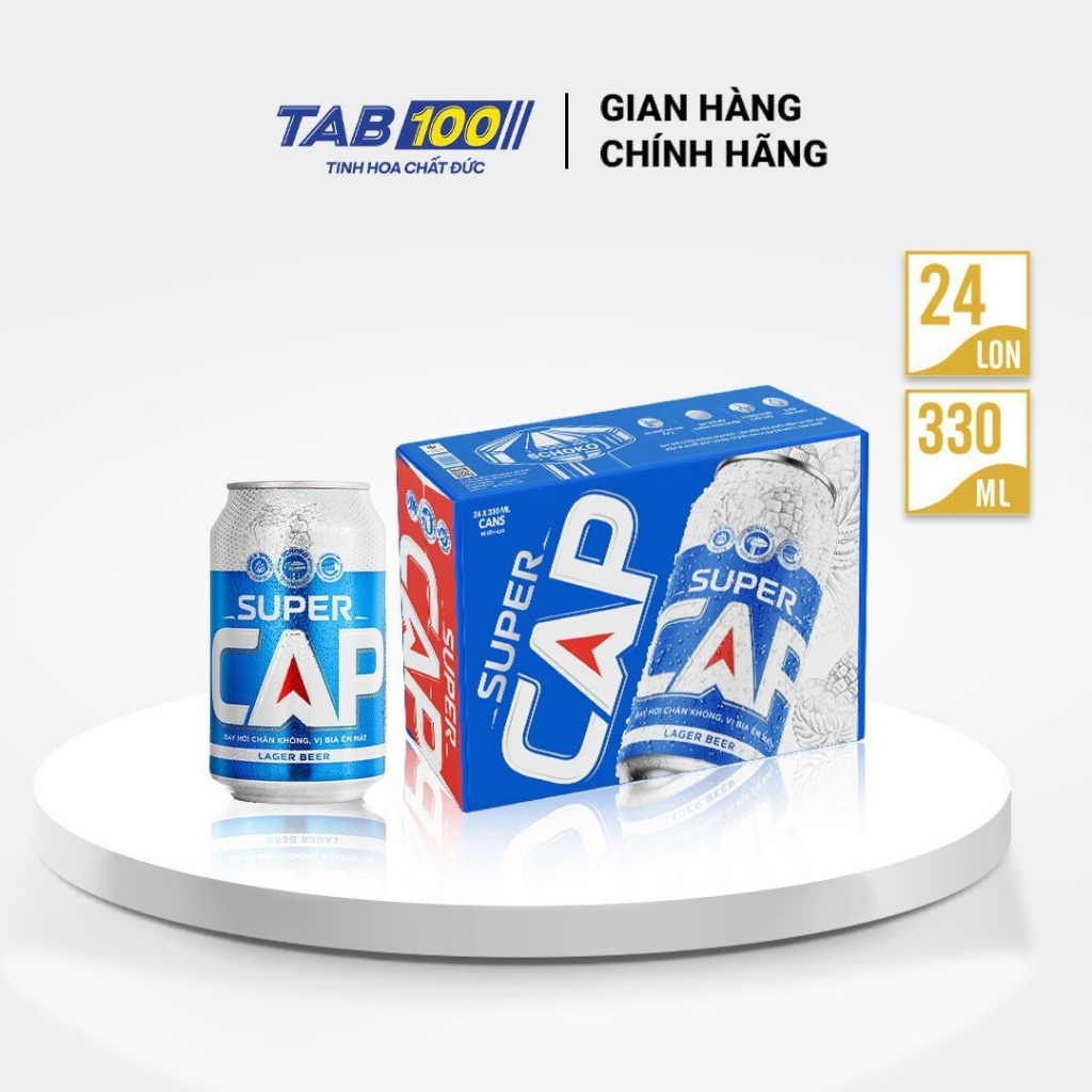 Bia SUPER CAP thùng 24 lon 330ml