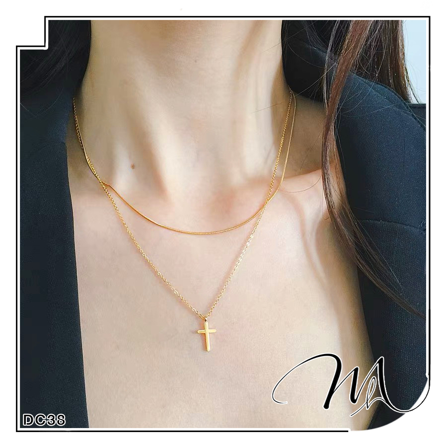 Dây chuyền Titan layer 3 tầng thánh giá chữ thập cá tính - Măng’s House DC38