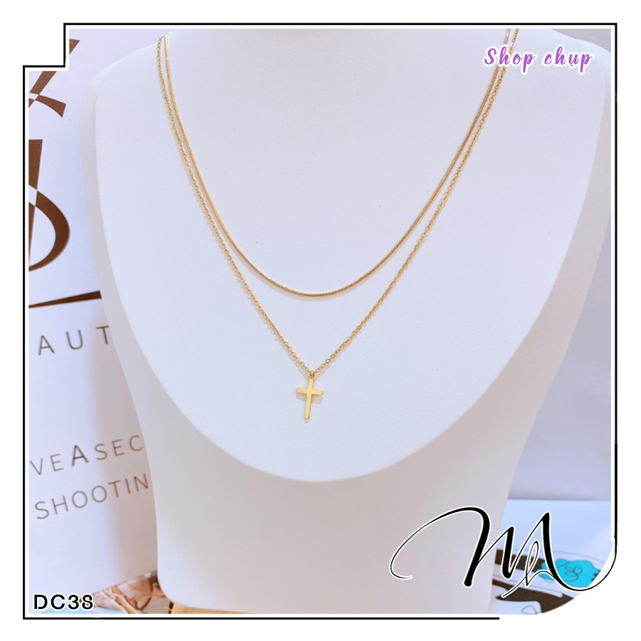 Dây chuyền Titan layer 3 tầng thánh giá chữ thập cá tính - Măng’s House DC38