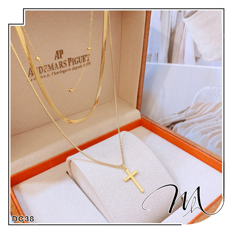Dây chuyền Titan layer 3 tầng thánh giá chữ thập cá tính - Măng’s House DC38