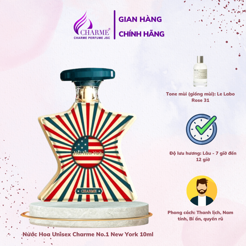 NƯỚC HOA CHARME NO.1 MINI SIZE 10ML► Charme No.1 New York - Unisex