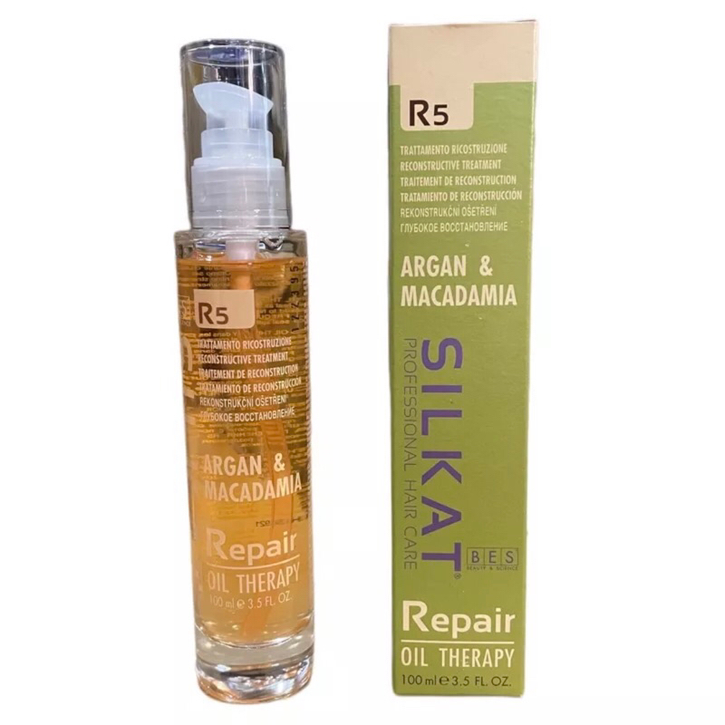 Tinh Dầu Bảo Vệ Đa Chức Năng Và Phục Hồi Cho Tóc Bes Hergen Silkat Repair R5 Oil Therapy 100ml