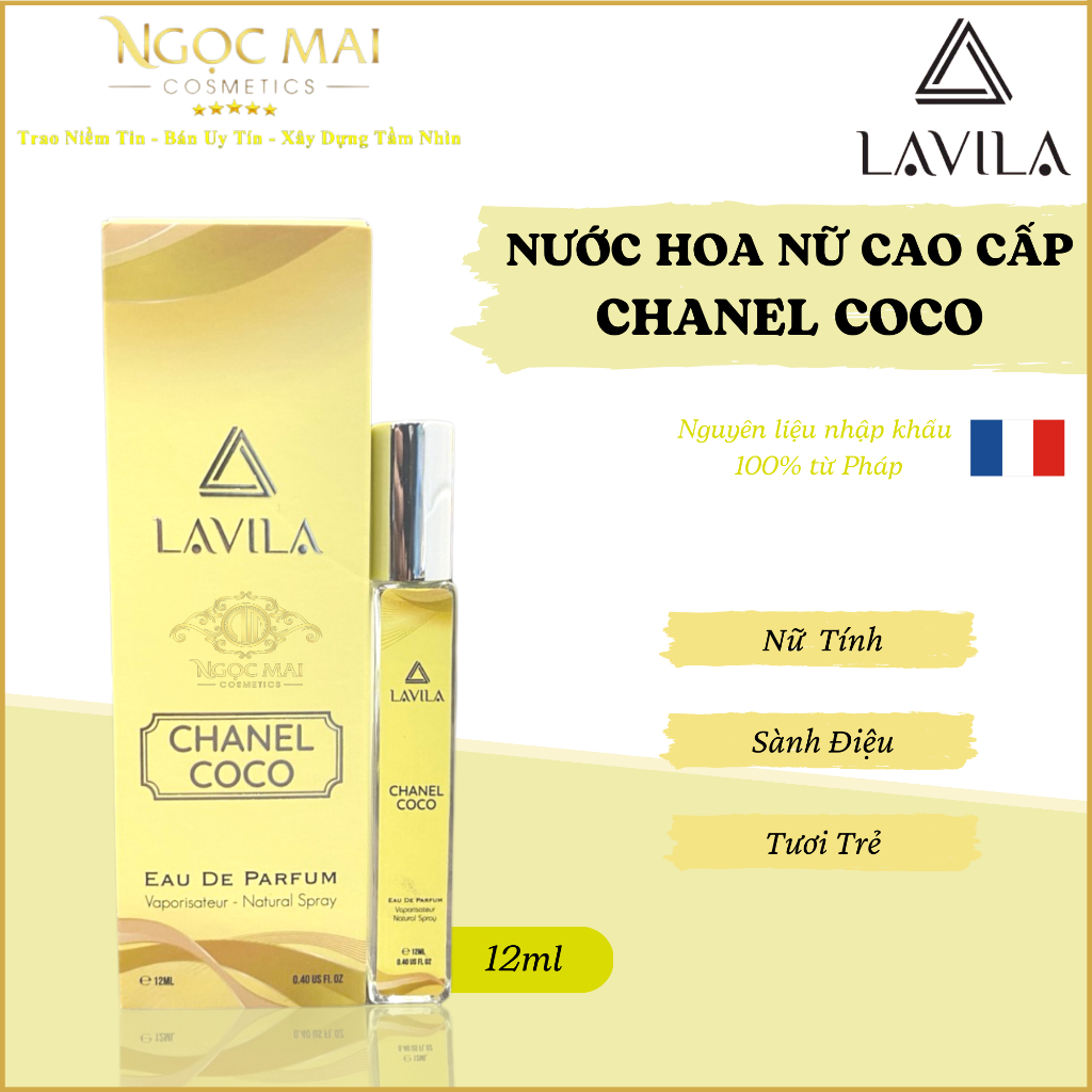 Mẫu chiết nước hoa Chanel Coco LAVILA chính hãng hương thơm chuẩn pháp lưu hương từ 8-12 tiếng 12ml