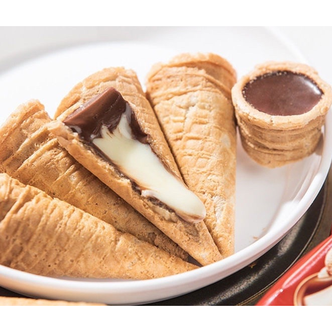 500g bánh ốc quế nhân kem socola sữa