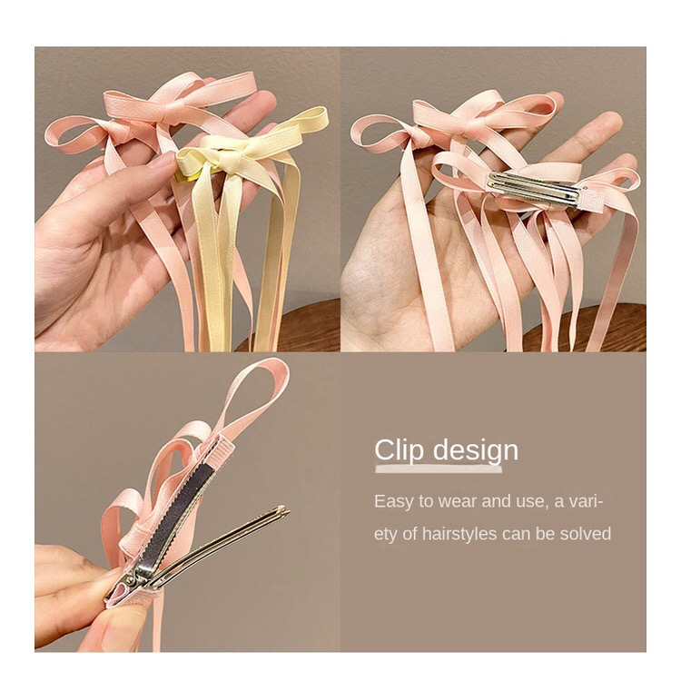 Kẹp tóc ruy băng nơ dài dễ thương hottrend hè 2023