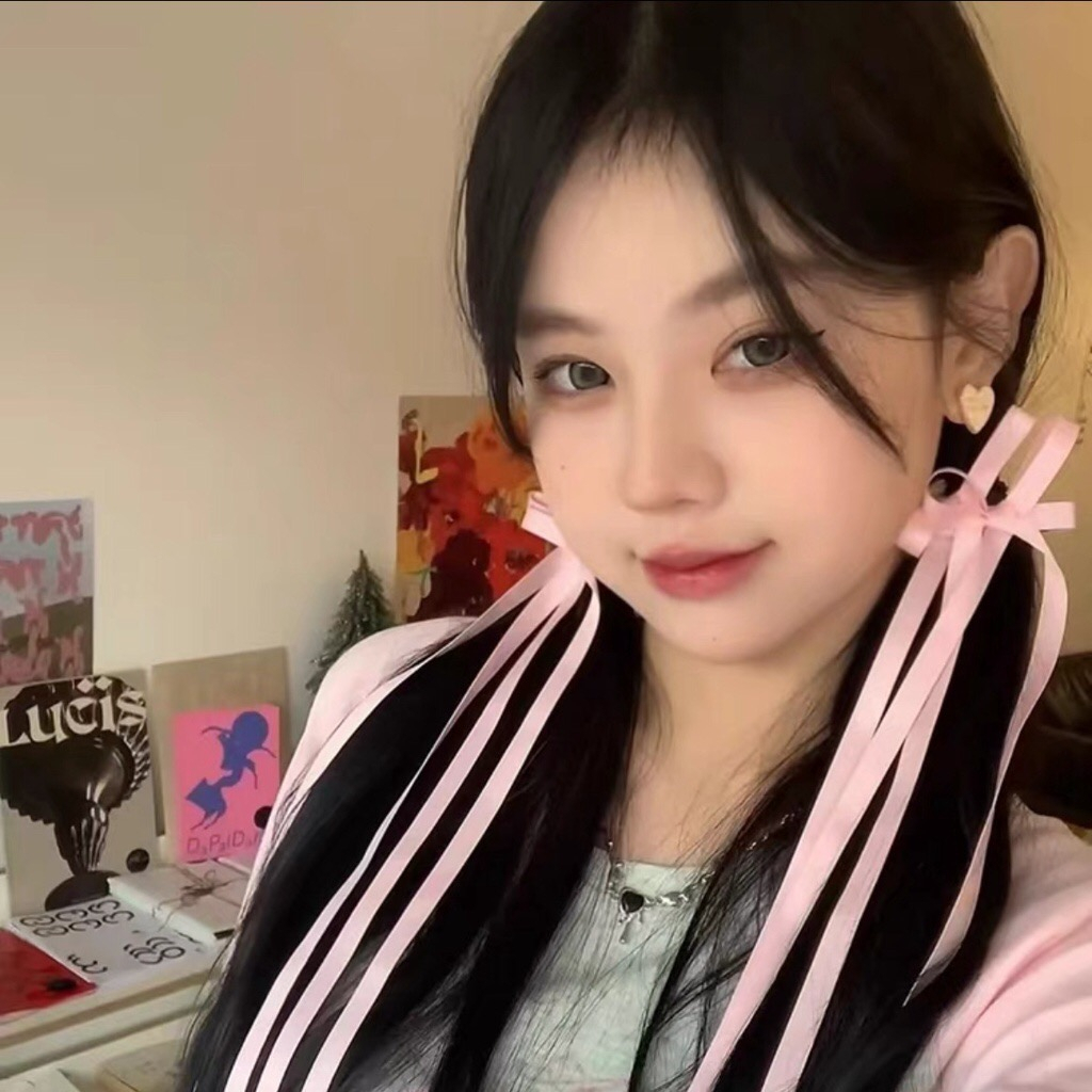 Kẹp tóc ruy băng nơ dài dễ thương hottrend hè 2023