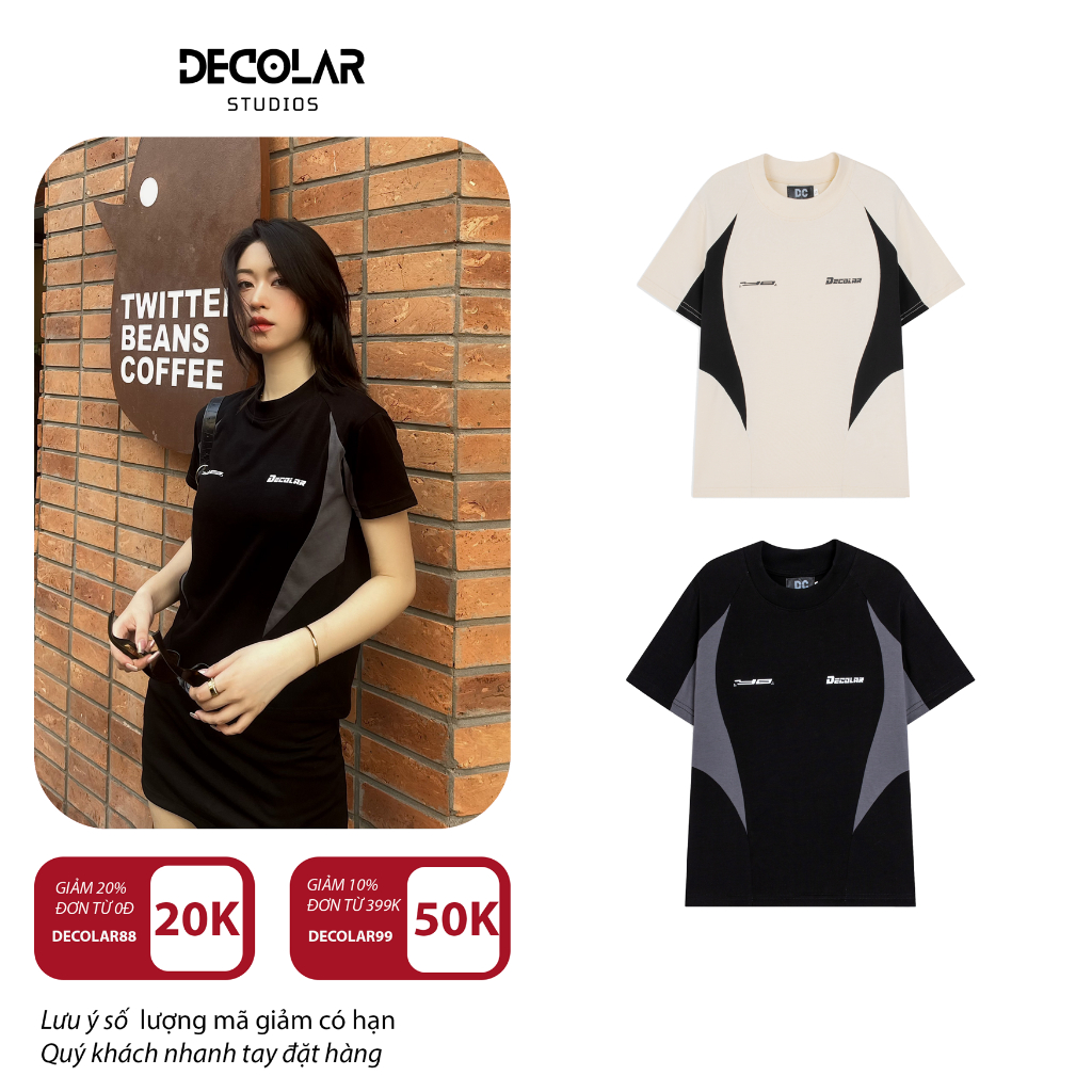 Áo thun baby tee tay ngắn nữ thiết kế độc đáo local brand Decolar D01