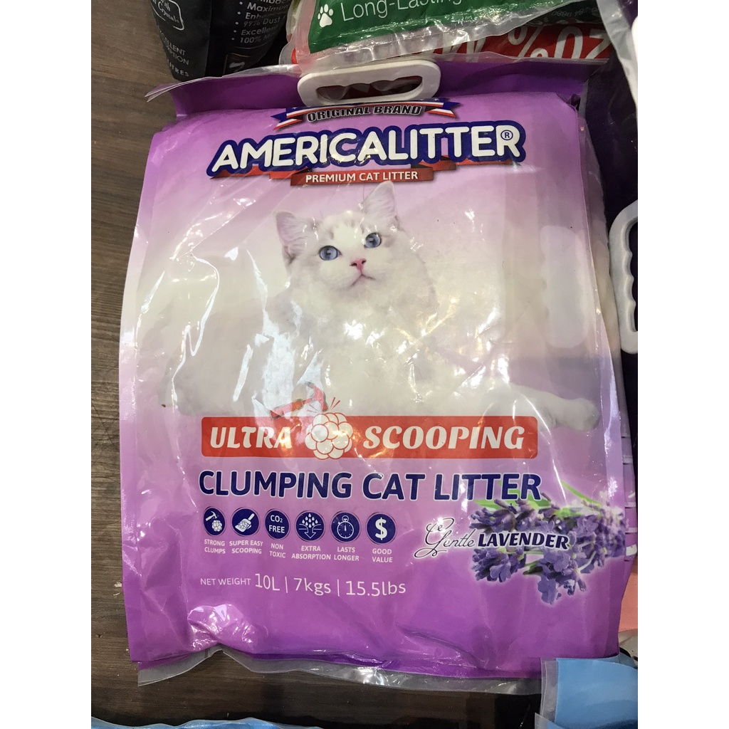 Cát vệ sinh cho mèo america litter 10l, cát mỹ sieu vón, siêu khử mùi