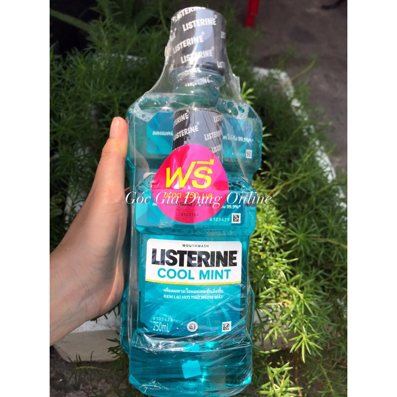 Combo 2 chai nước súc miệng Listerine 750m và 250ml hàng Thái Lan