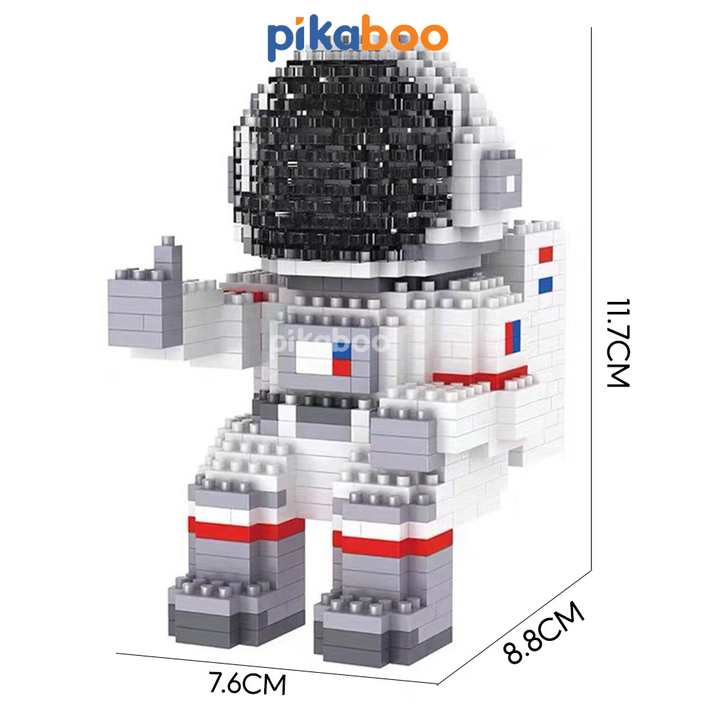 Đồ chơi lắp ráp xếp hình 3D mô hình phi hành gia vũ trụ có đèn phát sáng cao cấp Pikaboo chất liệu nhựa an toàn