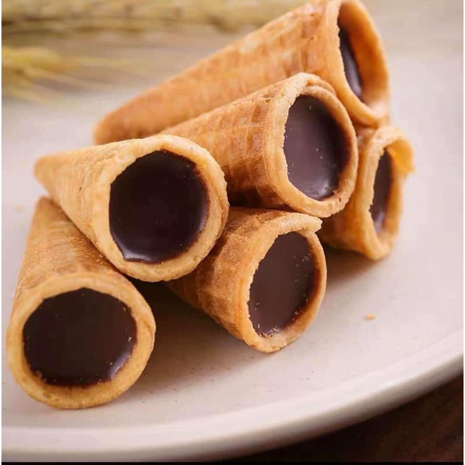 500g bánh ốc quế nhân kem socola sữa