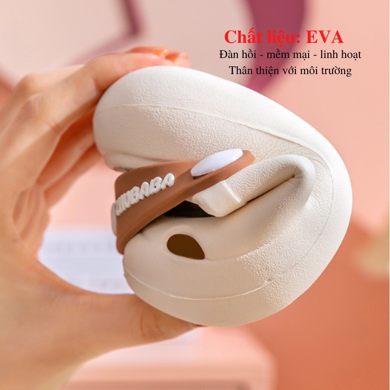 Dép cho bé gái bé trai siêu nhẹ trắng Bunny store, sục cross phù hợp cho bé từ 1 đến 5 tuổi đế mềm chống trơn trượt