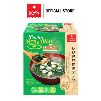 Canh rong biển hến Asuzac hộp 35 g (3.5g x 10 gói) - Asuzac Wakame Soup