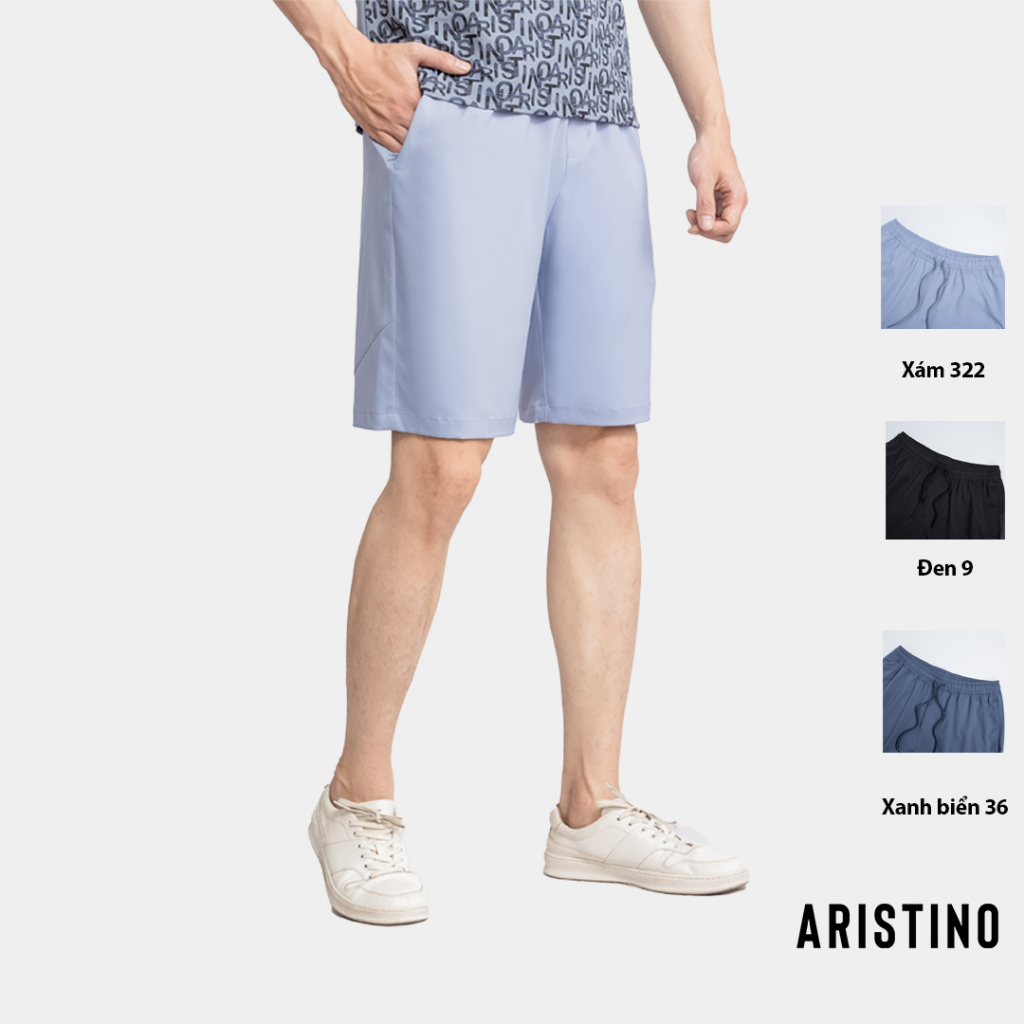 Quần short nam ARISTINO dáng Regular fit suông nhẹ, thiết kế khỏe khoắn, nam tính - ASO025S3