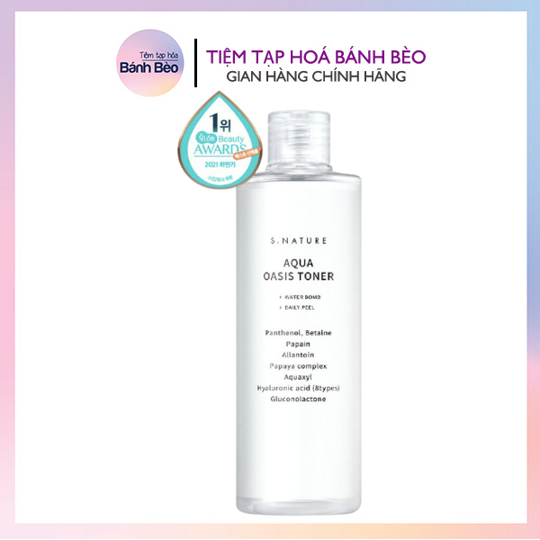 TONER S.NATURE Nước Cân Bằng Dưỡng Ẩm Làm Sạch Da S.Nature Aqua Oasis Toner 30ml/300ML Snature