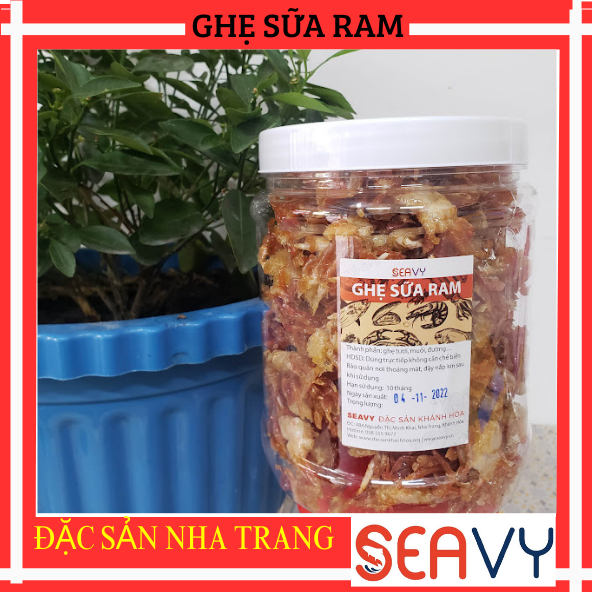Ghẹ sữa ram không càng xốp giòn Đặc sản Nha Trang, Hộp 500g - Seavy