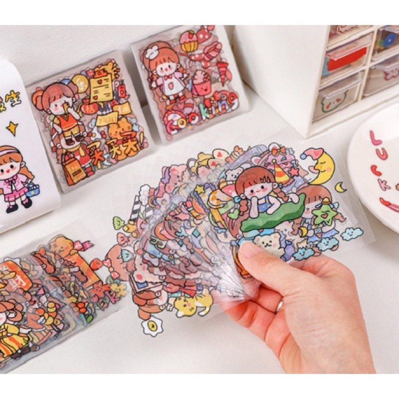 Sticker cute trang trí, flashcard và sổ tay mini dễ thương