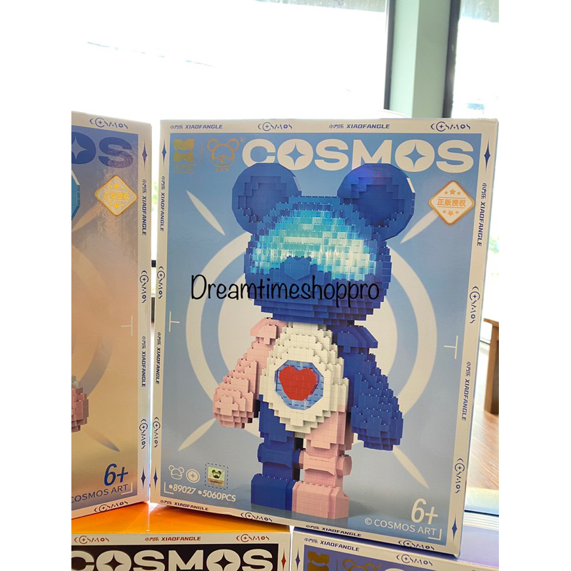 Xiaofangle gấu cosmos và khủng long 3D có hướng dẫn bằng mã trên điện thoại phù hợp với bé trai bé gái