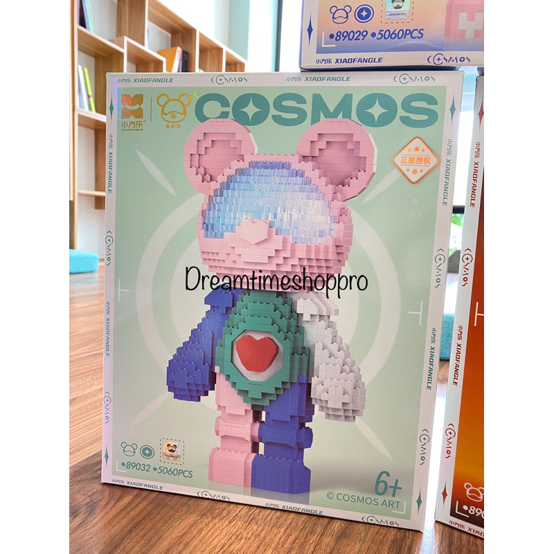 Xiaofangle gấu cosmos và khủng long 3D có hướng dẫn bằng mã trên điện thoại phù hợp với bé trai bé gái