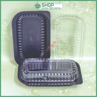 50 Hộp nhựa HT17 đế đen nắp trong đựng thực phẩm