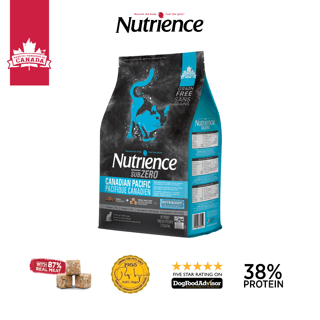 Thức Ăn Hạt Cho Mèo Nutrience Subzero Grain-free Canadian Pacific  - 6 loại cá biển và rau củ trái cây tự nhiên 500g