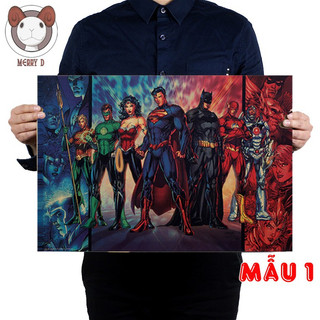 Poster TEAM DC COMIC ĐIỆN ẢNH 51x36cm - SUPERMAN - BATMAN - HARLEY -  TITANIC - Vintage - Poster Trang Trí Vintage